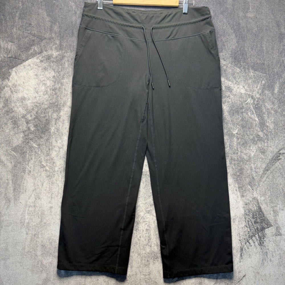 Mondetta Pants Womens XL Black Poly Blend Wide Leg Mid Rise Pockets Yoga Gym